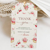 さくらんぼピンクボウ赤ちゃんシャワーありがとうギフトラベル ギフトタグ