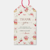 さくらんぼピンクボウ赤ちゃんシャワーありがとうギフトラベル ギフトタグ (正面)