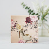 さくらんぼピンク桜ブライダルシャワー 招待状 (スタンド正面)