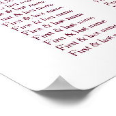 さくらんぼピンク結婚ホワイト座席表 ポスター (角)