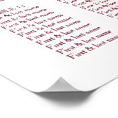 さくらんぼピンク結婚ホワイト座席表 ポスター (角)