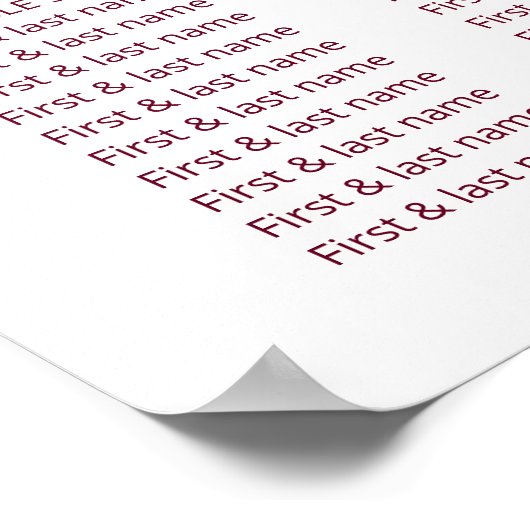 さくらんぼピンク結婚ホワイト座席表 ポスター (角)