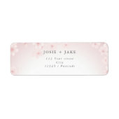 さくらんぼピンク背景差出人住所 ラベル (正面)