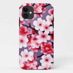さくらんぼピンク花柄 iPhone 11 ケース