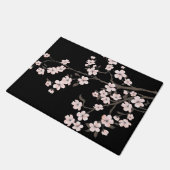 さくらんぼピンク黒 ドアマット (アングル)