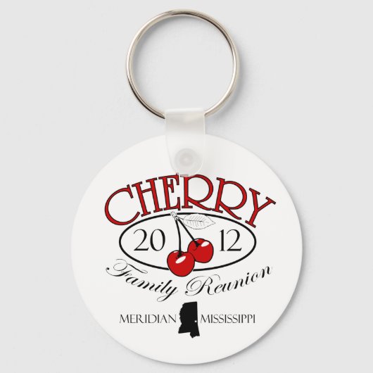 さくらんぼファミリー懇親会キーチェーンライト キーホルダー (正面)