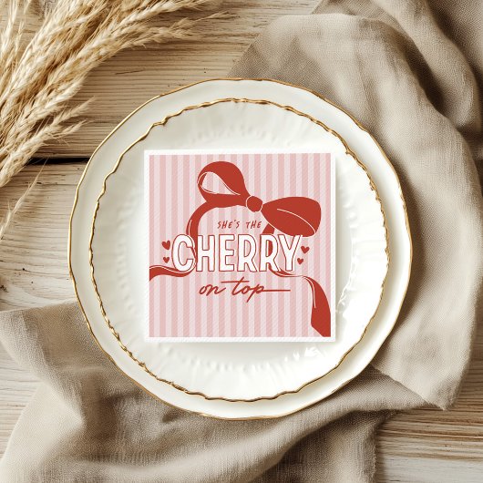 さくらんぼファーストコケット女子1歳の誕生日 スタンダードカクテルナプキン