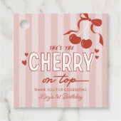 さくらんぼファーストコケット女子1歳の誕生日 フェイバータグ (正面)