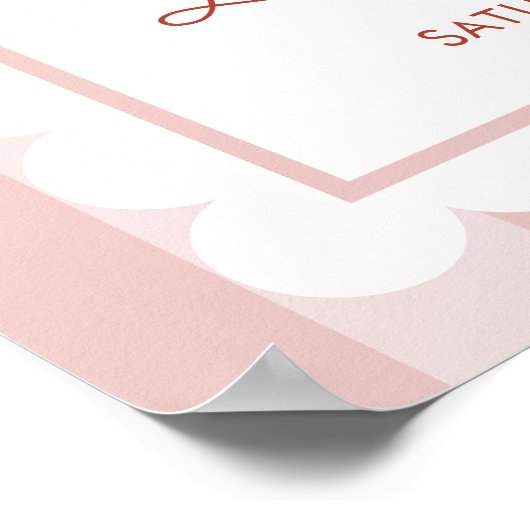 さくらんぼファーストコケット女子1歳の誕生日 ポスター (角)