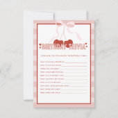 さくらんぼファーストコケット女子1stバースデートリビア ノートカード (正面)