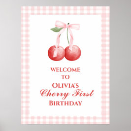 さくらんぼファーストストロベリーピンクボウ1歳 ポスター