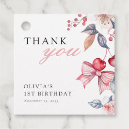 さくらんぼファーストピンクボウコケット1st誕生日 フェイバータグ