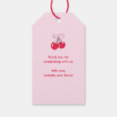 さくらんぼファースト誕生日コケットボウフウィッグ ギフトタグ (裏面)