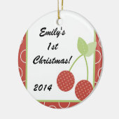 さくらんぼファームフルーツオルチャパーソナライズされたネームオーナメント セラミックオーナメント (左)