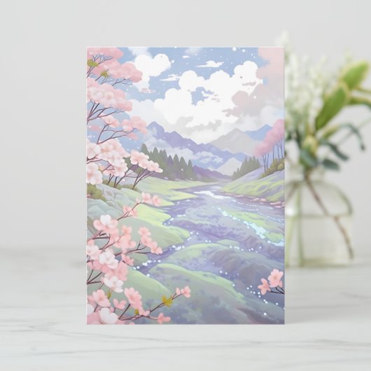 さくらんぼフラズパステルウォーターカラーランドスケープ シーズンカード (スタンド正面)