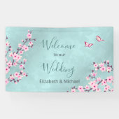 さくらんぼフラズピンクターコイズ 横断幕 (横)