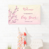 さくらんぼフラズピンクフローラカスタムベビースシャワー 横断幕 (インサイチュ)