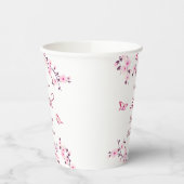 さくらんぼフラズピンクホワイトカスタム誕生日 紙コップ (左)