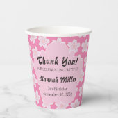 さくらんぼフラズピンク誕生日 紙コップ (正面)