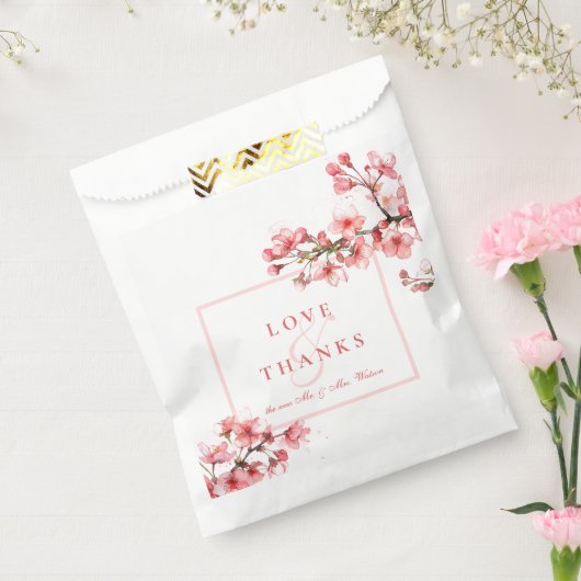 さくらんぼフラズラブ&感謝してい春の結婚式 フェイバーバッグ (封をした状態)