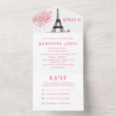 さくらんぼフラップズスウィート16パリ十六桜 オールインワン招待状 (内側)