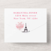 さくらんぼフラップズスウィート16パリ十六桜 オールインワン招待状 (裏面)