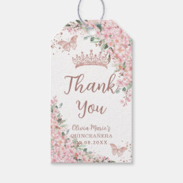 さくらんぼフラムスバラ金ゴールド蝶キンセアニラ ギフトタグ