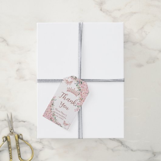 さくらんぼフラムスバラ金ゴールド蝶キンセアニラ ギフトタグ (より糸付き)