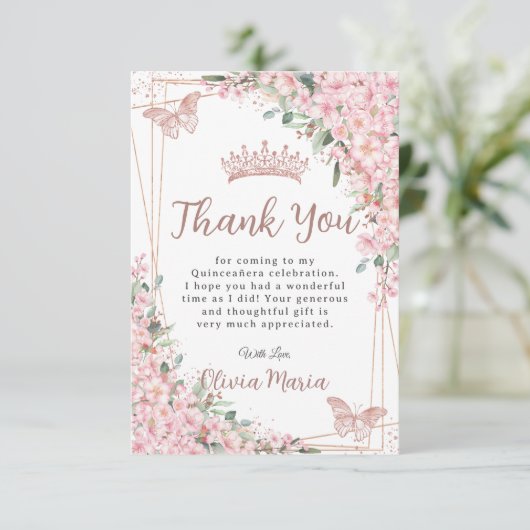 さくらんぼフラムスバラ金ゴールド蝶キンセアニラ サンキューカード (スタンド正面)