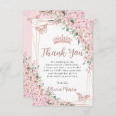 さくらんぼフラムスバラ金ゴールド蝶キンセアニラ サンキューカード (正面/裏面)