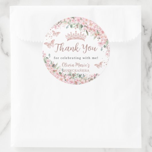 さくらんぼフラムスバラ金ゴールド蝶キンセアニラ ラウンドシール (バッグ)