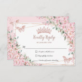 さくらんぼフラムスバラ金ゴールド蝶キンセアニラ 出欠カード (正面/裏面)