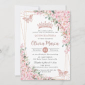 さくらんぼフラムスバラ金ゴールド蝶キンセアニラ 招待状 (正面)