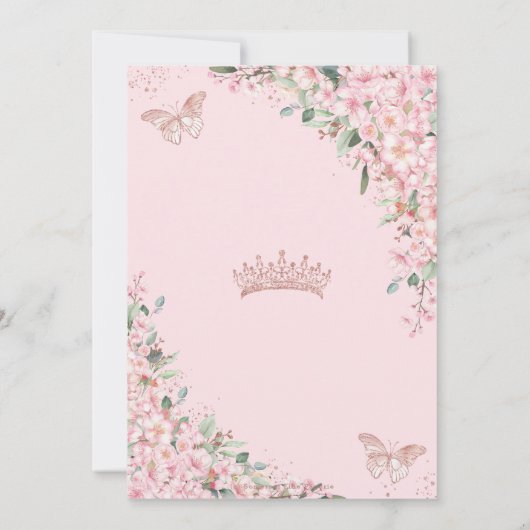 さくらんぼフラムスバラ金ゴールド蝶キンセアニラ 招待状 (裏面)