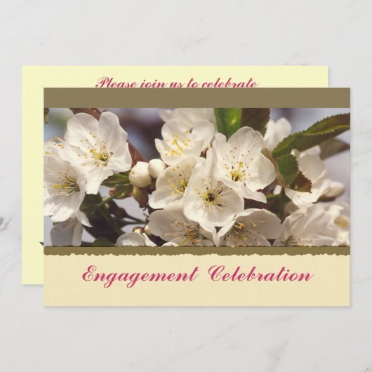 さくらんぼフラムス婚約招待状 招待状 (正面/裏面)