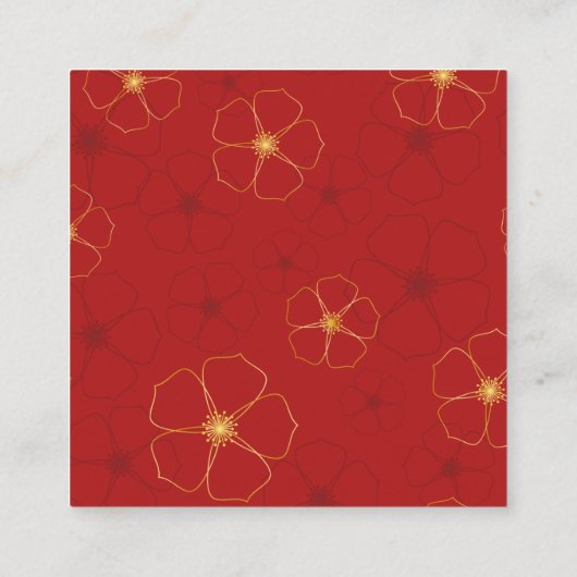 さくらんぼフラムス結婚式の引き出物ラベル |色カスタム付 スクエア名刺 (裏面)