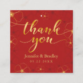 さくらんぼフラムス結婚式の引き出物ラベル |色カスタム付 スクエア名刺 (正面)