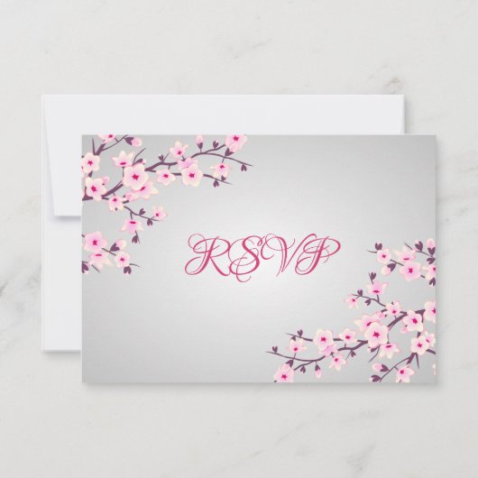 さくらんぼフラムズピンクグレーベビーシャワーRSVP 出欠カード (裏面)