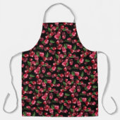さくらんぼフルーツオンブラック エプロン (正面)