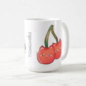 さくらんぼフルーツキャッツ コーヒーマグカップ (正面右)