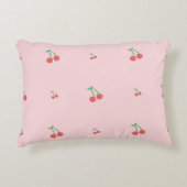 さくらんぼフルーツパターンレッドピンク アクセントクッション (正面)