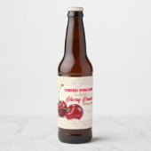 さくらんぼフルーツビールボトルラベル ビールラベル (正面)