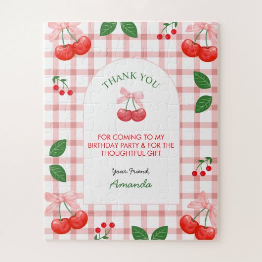 さくらんぼフルーツファースト誕生日パーティギフトガール ジグソーパズル (縦)
