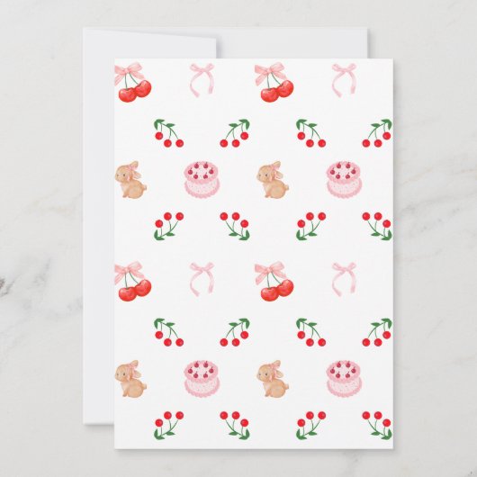 さくらんぼフルーツファースト1歳パーティの招待状 招待状 (裏面)