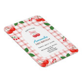 さくらんぼフルーツファースト1thバースデーガール招待状 マグネット (右側)