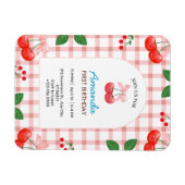 さくらんぼフルーツファースト1thバースデーガール招待状 マグネット (横)