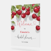 さくらんぼフルーツブライダルシャワーへようこそ アクリルサイン (傾斜)