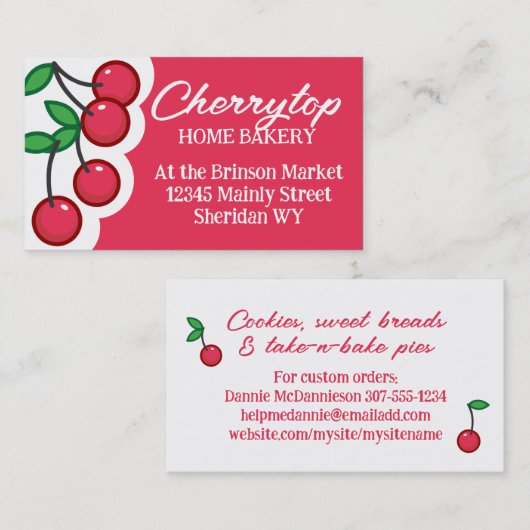 さくらんぼフルーツベイカーベーキング名刺 名刺 (正面/裏面)