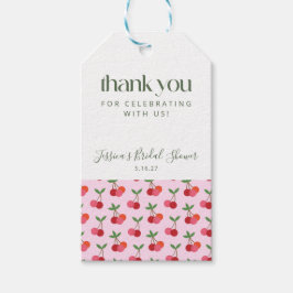 さくらんぼフルーツレッドピンクグリーンシャワーありがとう ギフトタグ