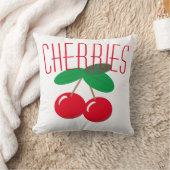 さくらんぼフルーツレッドホワイト装飾用クッション クッション (ブランケット)